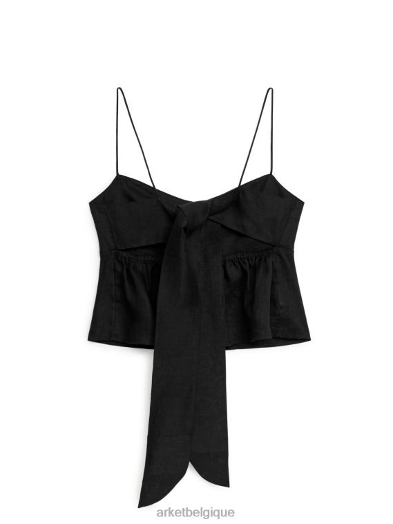 ARKET haut à bretelles nouées au dos femmes noir T46DR38 vêtements