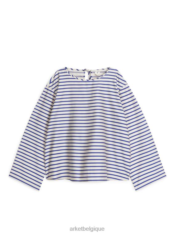 ARKET haut à nouer au dos femmes bleu blanc T46DR338 vêtements
