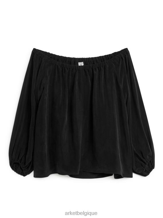 ARKET haut à épaules dénudées en cupro femmes noir T46DR53 vêtements