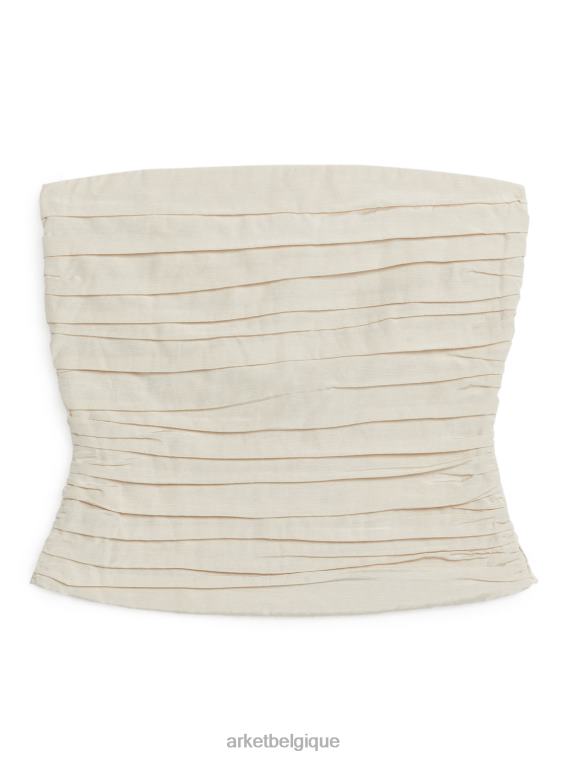 ARKET haut tube plissé femmes blanc cassé T46DR34 vêtements
