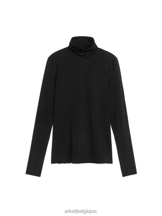 ARKET col roulé en lyocell mélangé femmes noir T46DR378 vêtements