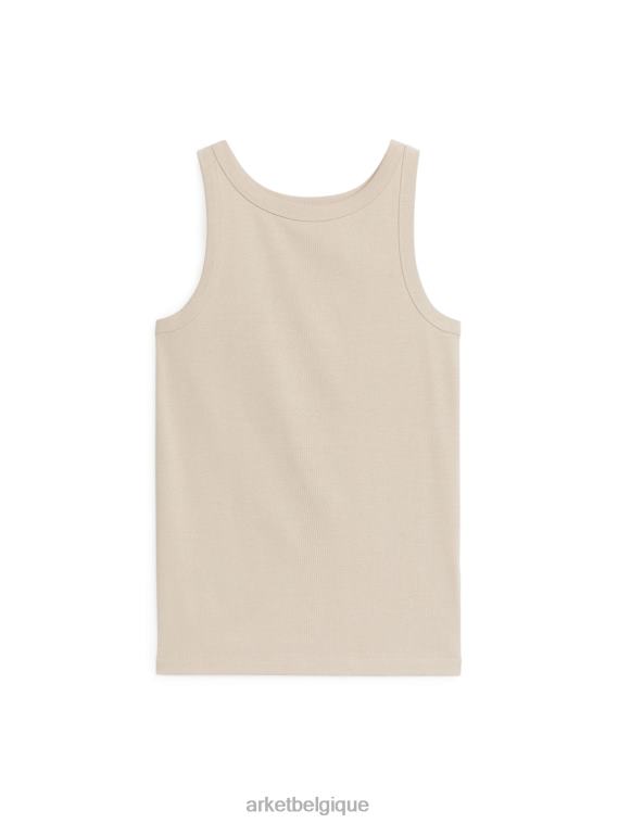 ARKET débardeur côtelé femmes beige T46DR367 vêtements