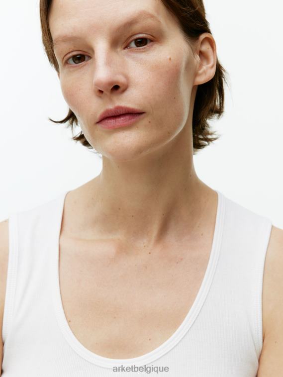 ARKET débardeur côtelé femmes blanc T46DR363 vêtements