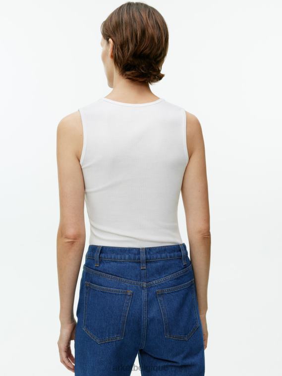 ARKET débardeur côtelé femmes blanc T46DR363 vêtements