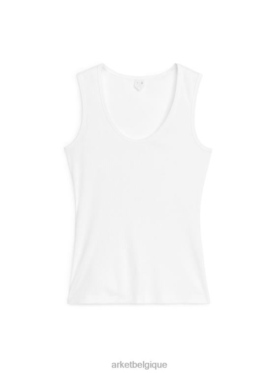 ARKET débardeur côtelé femmes blanc T46DR363 vêtements