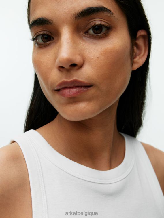 ARKET débardeur côtelé femmes blanc T46DR383 vêtements