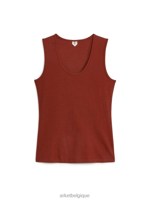 ARKET débardeur côtelé femmes brun rougeâtre T46DR302 vêtements