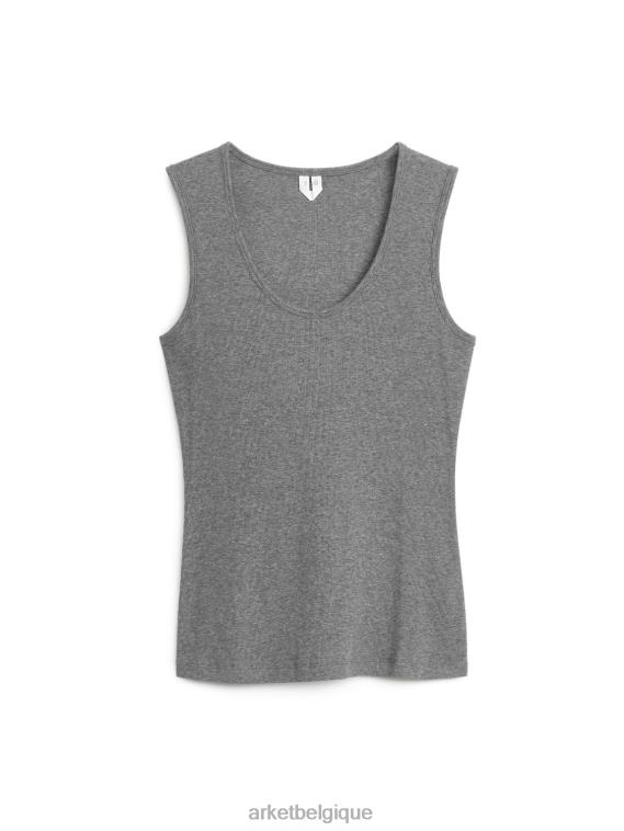 ARKET débardeur côtelé femmes gris mélangé T46DR287 vêtements