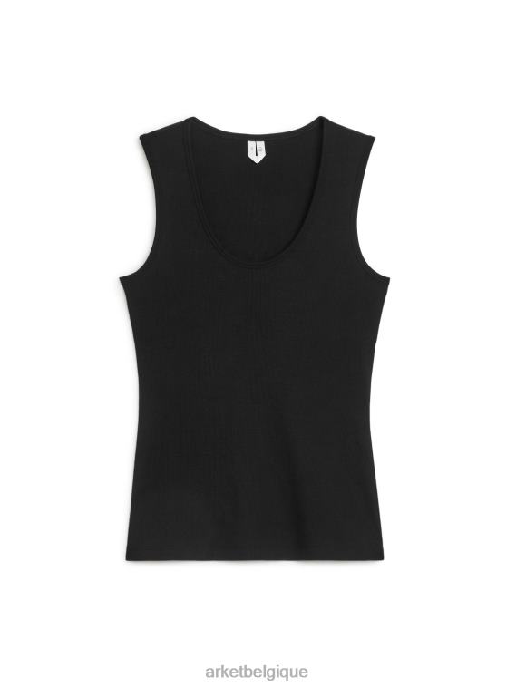 ARKET débardeur côtelé femmes noir T46DR364 vêtements