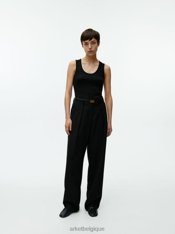 ARKET débardeur côtelé femmes noir T46DR364 vêtements