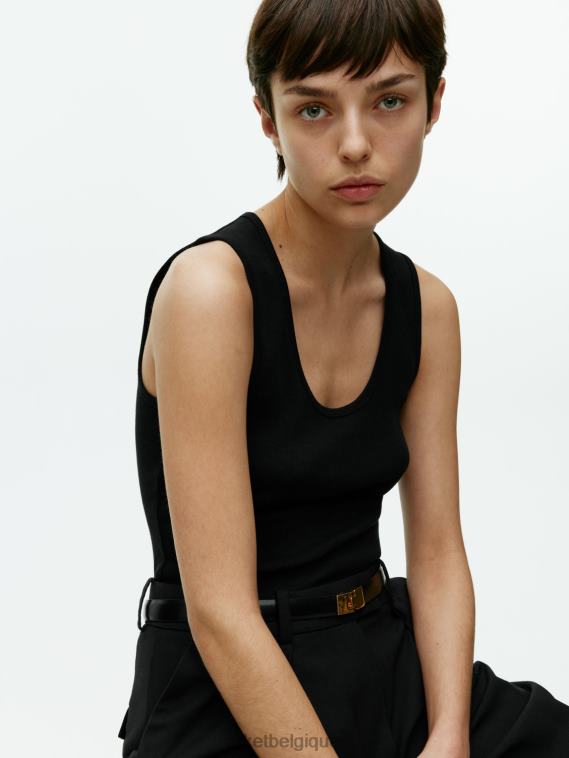 ARKET débardeur côtelé femmes noir T46DR364 vêtements