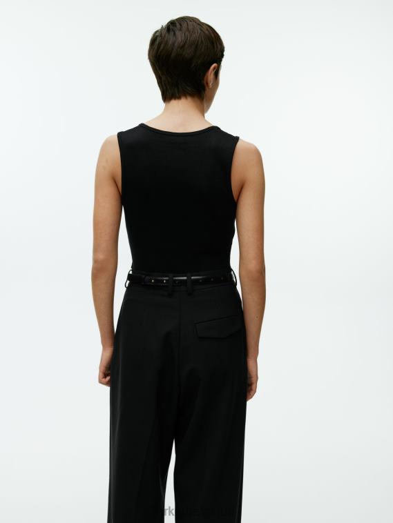 ARKET débardeur côtelé femmes noir T46DR364 vêtements