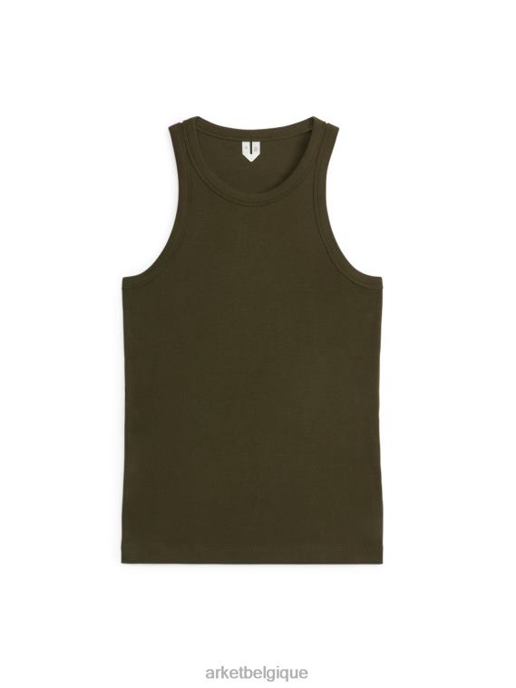 ARKET débardeur côtelé femmes vert foncé T46DR290 vêtements