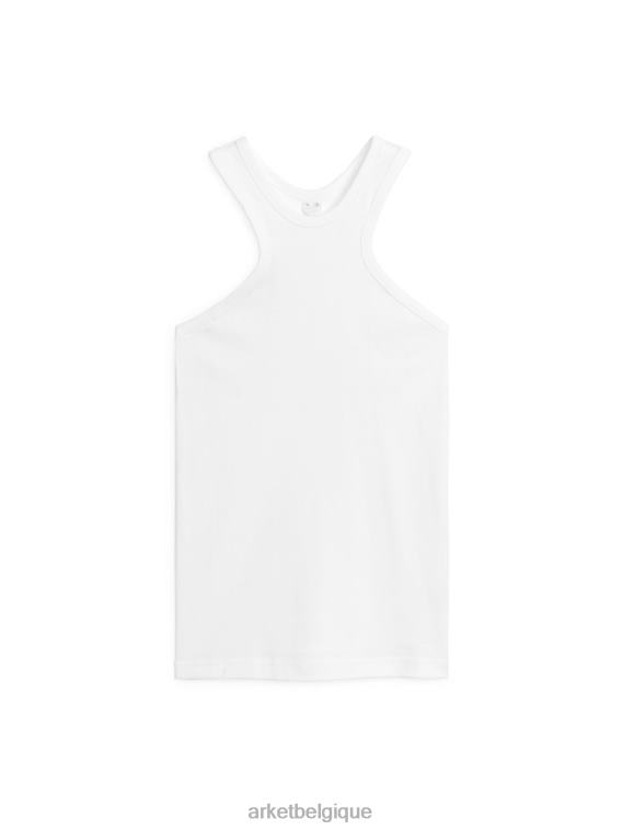 ARKET débardeur de course côtelé femmes blanc T46DR368 vêtements