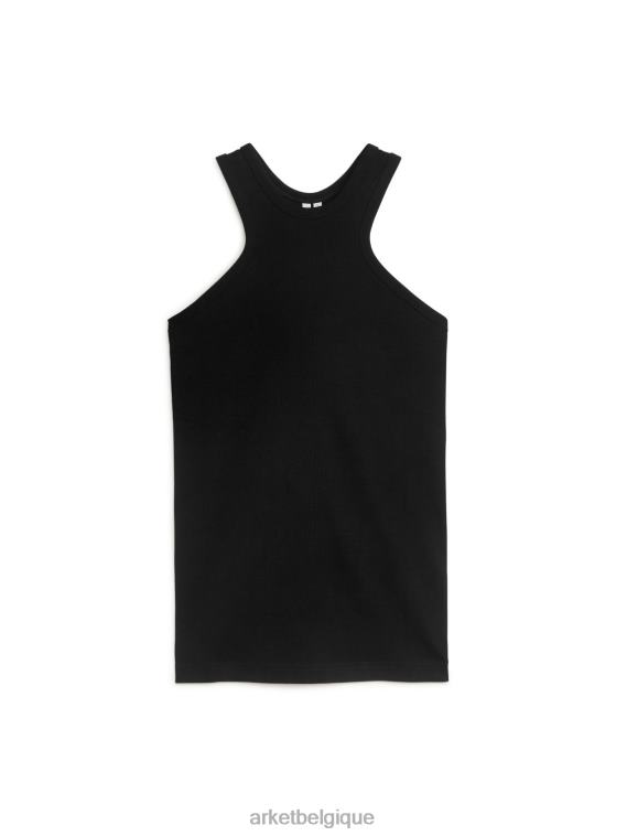 ARKET débardeur de course côtelé femmes noir T46DR375 vêtements