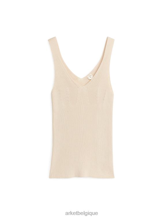 ARKET débardeur en maille côtelée femmes beige T46DR374 vêtements