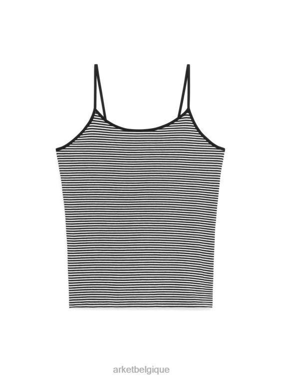 ARKET haut à bretelles en jersey femmes noir blanc T46DR366 vêtements