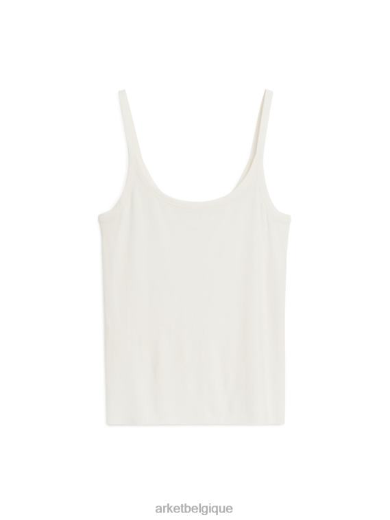 ARKET haut à bretelles en soie femmes blanc cassé T46DR347 vêtements