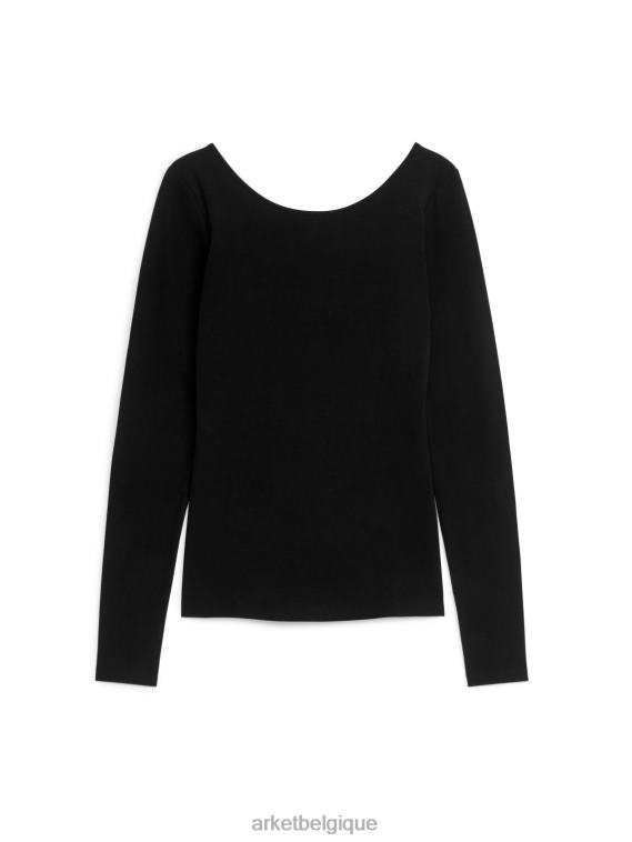 ARKET haut en jersey à encolure dégagée femmes noir T46DR277 vêtements