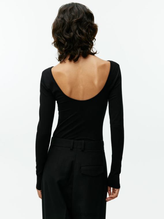 ARKET haut en jersey à encolure dégagée femmes noir T46DR277 vêtements
