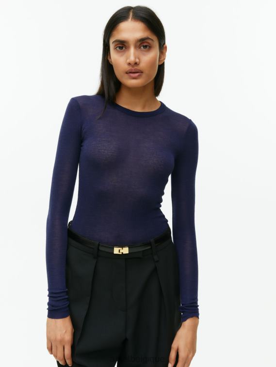 ARKET haut en mérinos à manches longues femmes bleu foncé T46DR346 vêtements