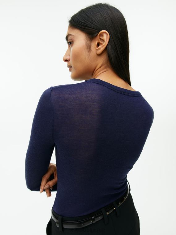 ARKET haut en mérinos à manches longues femmes bleu foncé T46DR346 vêtements