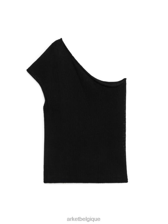 ARKET haut en maille à une épaule femmes noir T46DR301 vêtements