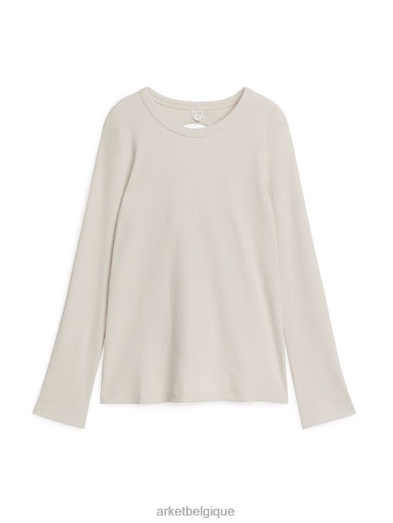 ARKET haut à manches longues et lien au dos femmes blanc cassé T46DR340 vêtements