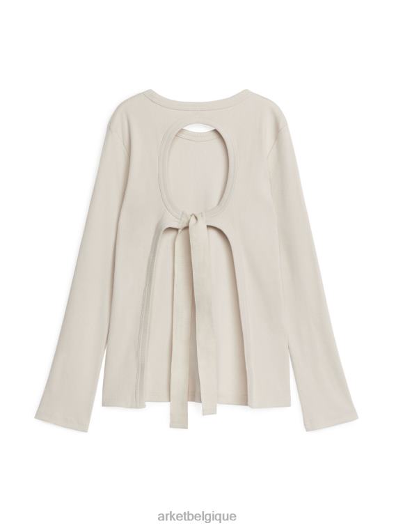 ARKET haut à manches longues et lien au dos femmes blanc cassé T46DR340 vêtements
