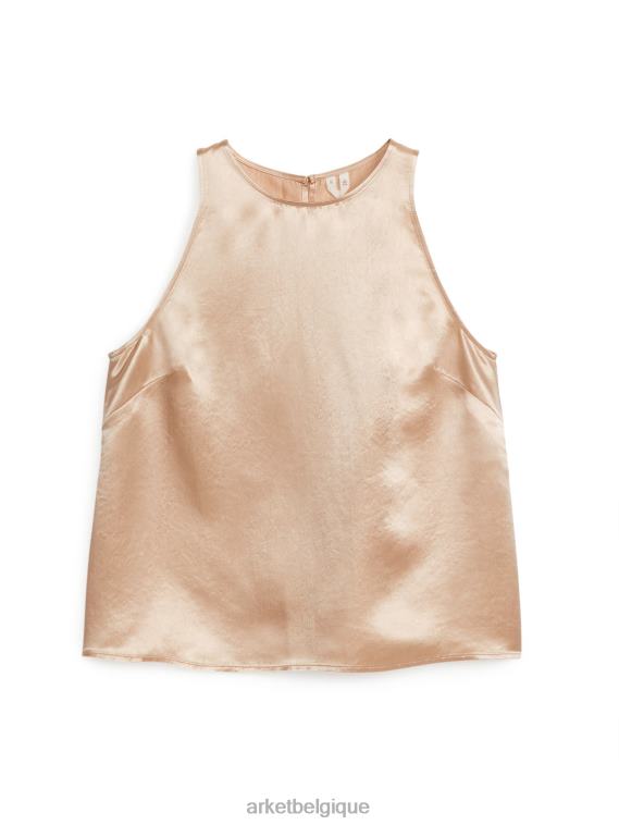ARKET haut sans manches en satin femmes beige T46DR41 vêtements