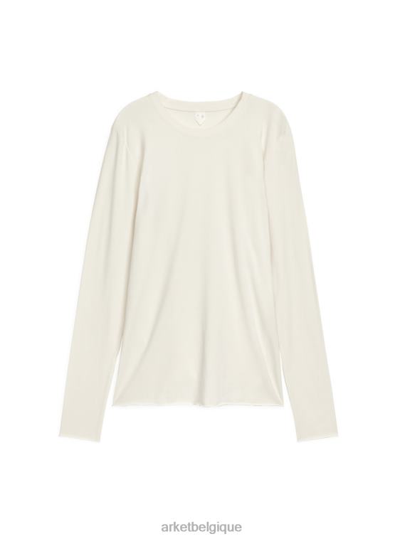 ARKET manches longues en mélange de lyocell femmes blanc cassé T46DR380 vêtements