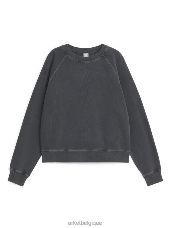ARKET sweat-shirt en molleton doux femmes gris foncé T46DR319 vêtements
