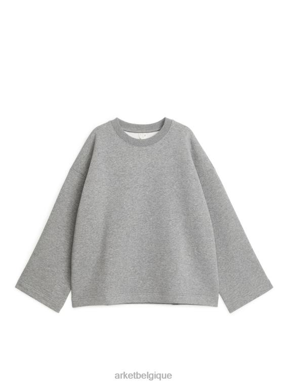 ARKET sweat-shirt surdimensionné femmes gris mélangé T46DR357 vêtements