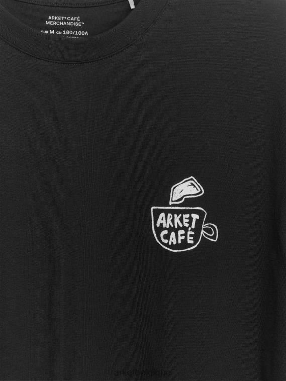 ARKET t-shirt café femmes noir T46DR1037 vêtements