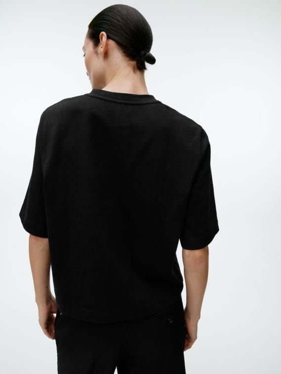 ARKET t-shirt carré épais femmes noir T46DR387 vêtements