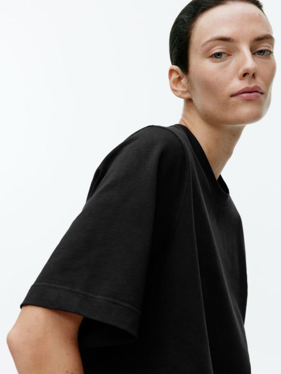 ARKET t-shirt carré épais femmes noir T46DR387 vêtements
