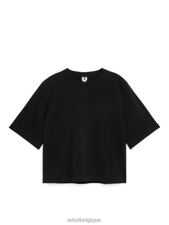 ARKET t-shirt carré épais femmes noir T46DR387 vêtements