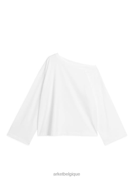 ARKET t-shirt à col asymétrique femmes blanc T46DR333 vêtements