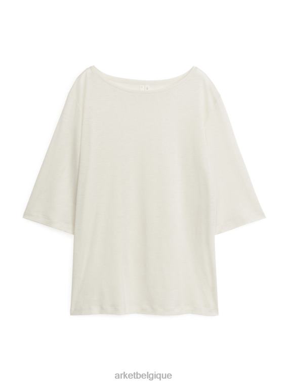ARKET t-shirt à col bateau femmes blanc cassé T46DR372 vêtements