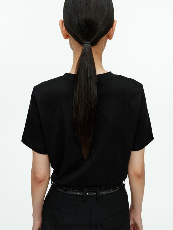 ARKET t-shirt à col rond femmes noir T46DR280 vêtements