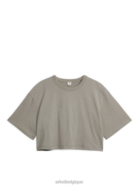ARKET t-shirt court femmes taupe T46DR299 vêtements