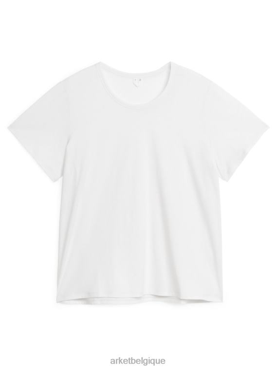ARKET t-shirt en coton léger femmes blanc T46DR296 vêtements