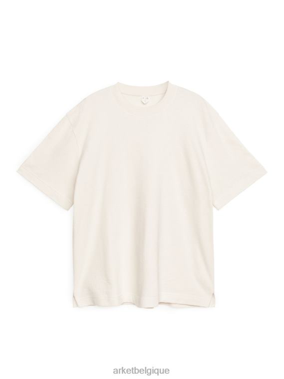 ARKET t-shirt en jersey bouclé femmes blanc cassé T46DR986 vêtements