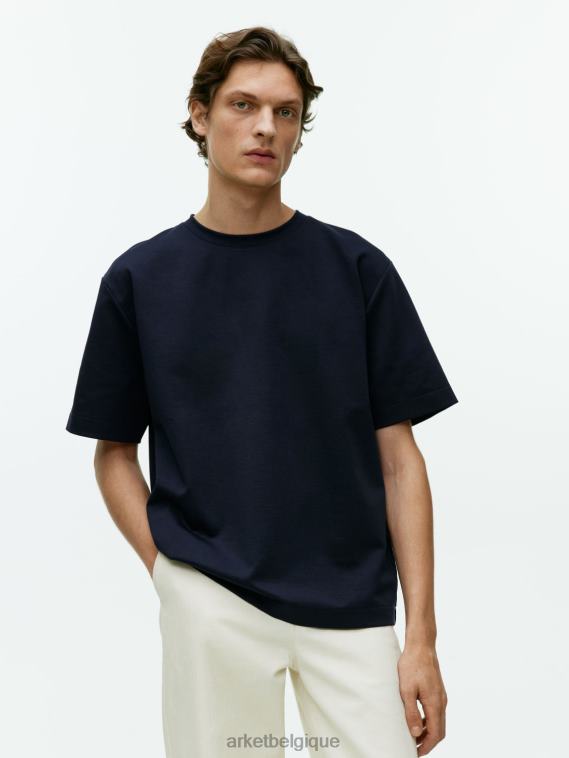 ARKET t-shirt interlock femmes bleu foncé T46DR1009 vêtements