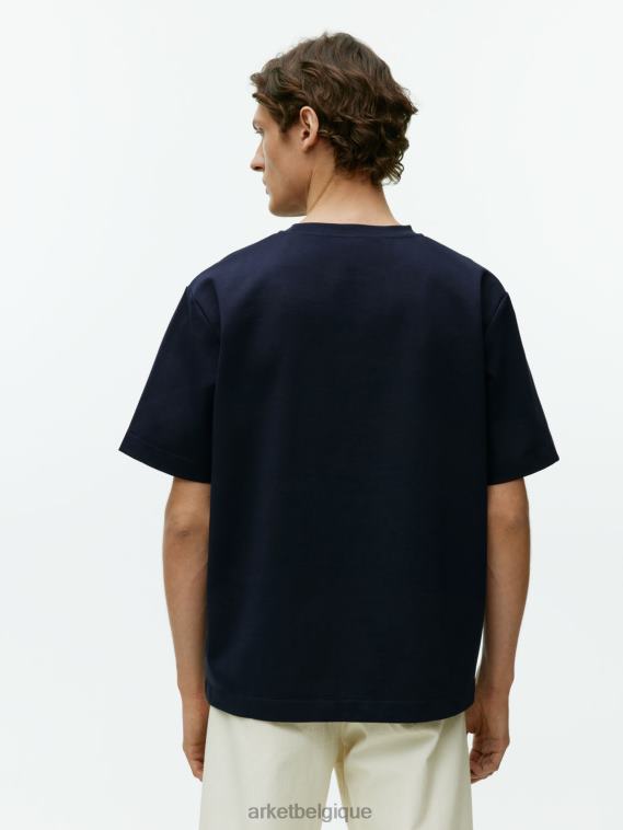 ARKET t-shirt interlock femmes bleu foncé T46DR1009 vêtements