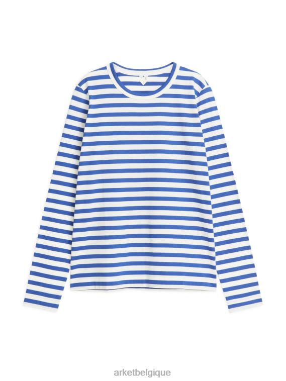 ARKET t-shirt à manches longues femmes bleu blanc T46DR349 vêtements