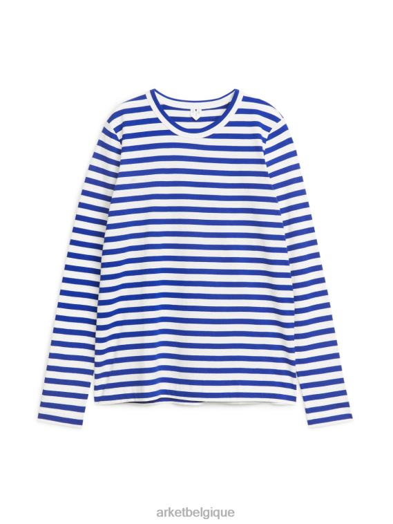 ARKET t-shirt à manches longues femmes bleu blanc T46DR377 vêtements