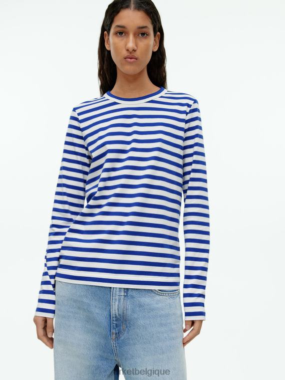 ARKET t-shirt à manches longues femmes bleu blanc T46DR377 vêtements