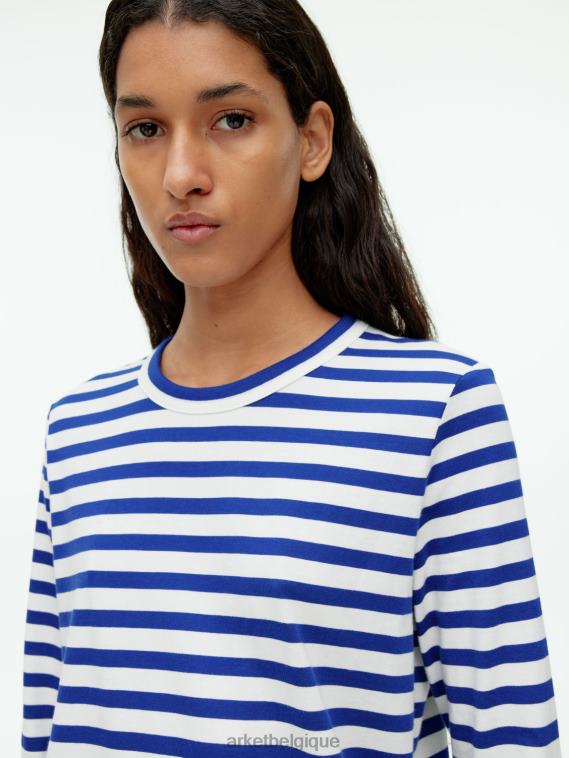 ARKET t-shirt à manches longues femmes bleu blanc T46DR377 vêtements