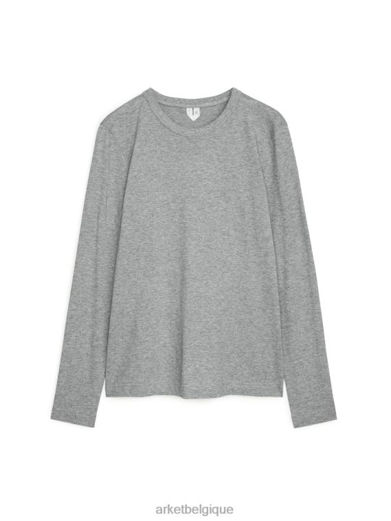 ARKET t-shirt à manches longues femmes gris mélangé T46DR281 vêtements